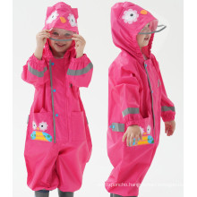 custom breathable waterproof kids rain coat set with hood and pocket children safety high quality rain gears